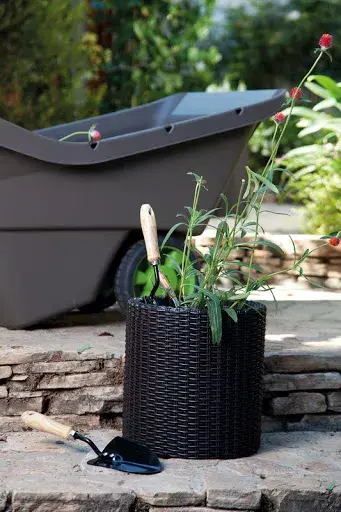 Keter Small Cylinder Planter Grey — flower pot Photo 3