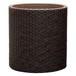 Planter Keter Puku pods Large Cylinder brown – plastic outdoor/indoor flowerpot, model 29197837590