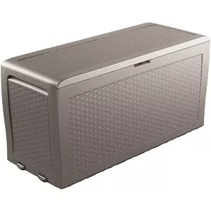 Storage box Keter Samoa Rattan Box 270L beige — outdoor garden storage, weather-resistant 270 L