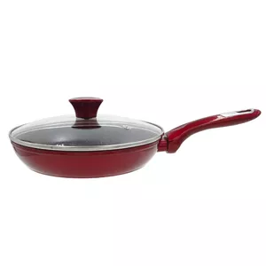 Frying pan Newill Cosmo 24 cm induction, red, with glass lid