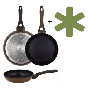 Frying pan Newill Natura Ø28cm for induction, brown, with splash guard