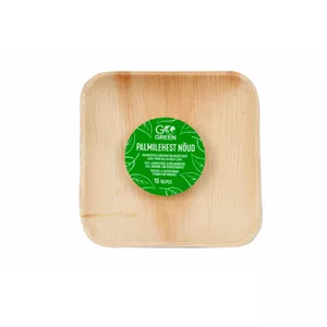 Disposable palm leaf plates GoGreen 15x15 cm, pack of 10