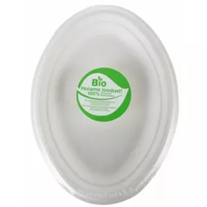 Disposable compostable plates GoGreen oval 10 pcs, total weight 0.17 kg
