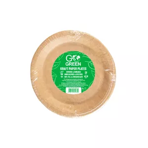 Disposable Paper Plates GoGreen 18 cm, pack of 20