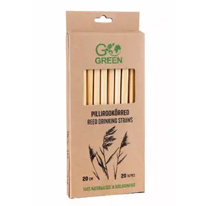 Compostable Straw GoGreen 1900992, pack of 20, biodegradable drinking straws, total weight 0.08 kg