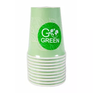 Disposable eco-friendly drinking glasses GoGreen 350 ml, pack of 10