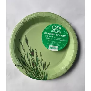 Disposable Paper Plates GoGreen Ø18 cm, pack of 10 – compostable tableware