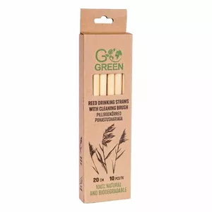 Compostable straw GoGreen 1901121, pack of 10, biodegradable drinking straws
