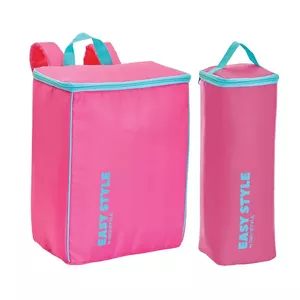 Thermal bag set gio'style Easy Style pink — backpack and bottle bag