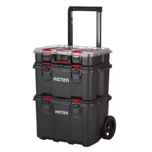 Mobile storage trolley KETER DIY Stack'N'Roll 52.5×41.1×69.4 cm, portable tool organizer