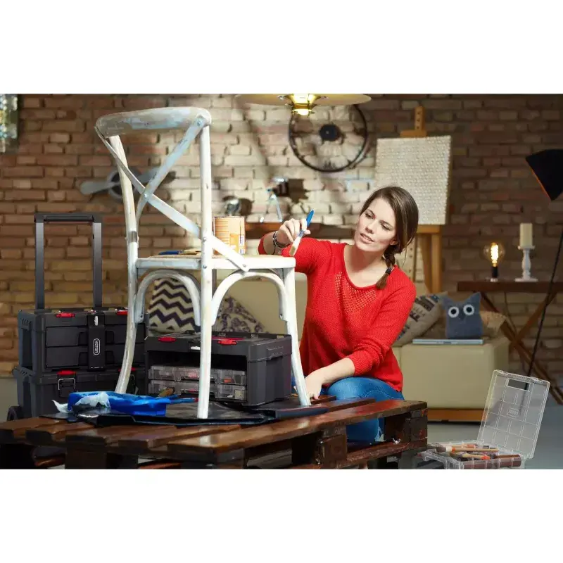 KETER DIY Stack'N'Roll ящик для инструментов 3 органайзера Photo 4