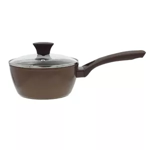 Sauce pot Newill Natura 18 cm with glass lid, induction-compatible, brown