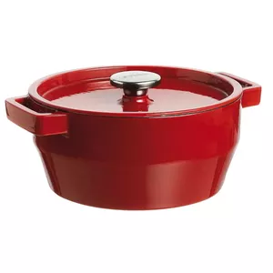 Кастрюля-кастрюля чугунная круглая PYREX 20 см, 2,2 л, красная