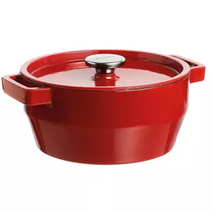 Round cast iron casserole PYREX 6.3L Ø28 cm, red