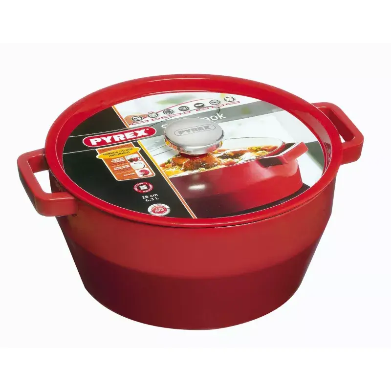 PYREX Round cast iron casserole 6.3L Ø28 cm Photo 2