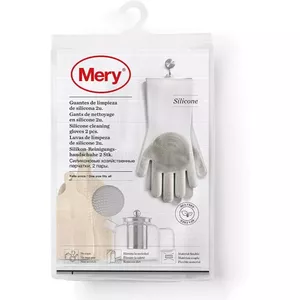 Silicone cleaning gloves MERY 050932, 34.5×15.5×2.6 cm, light grey