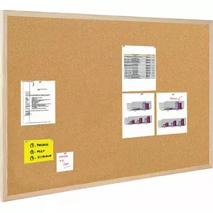 Cork Notice Board Bi-Office 120x60 cm, 2-layer cork, wooden frame