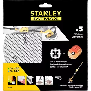 Smilšpapīrs 2x120g/3x240g STANLEY STA39297P