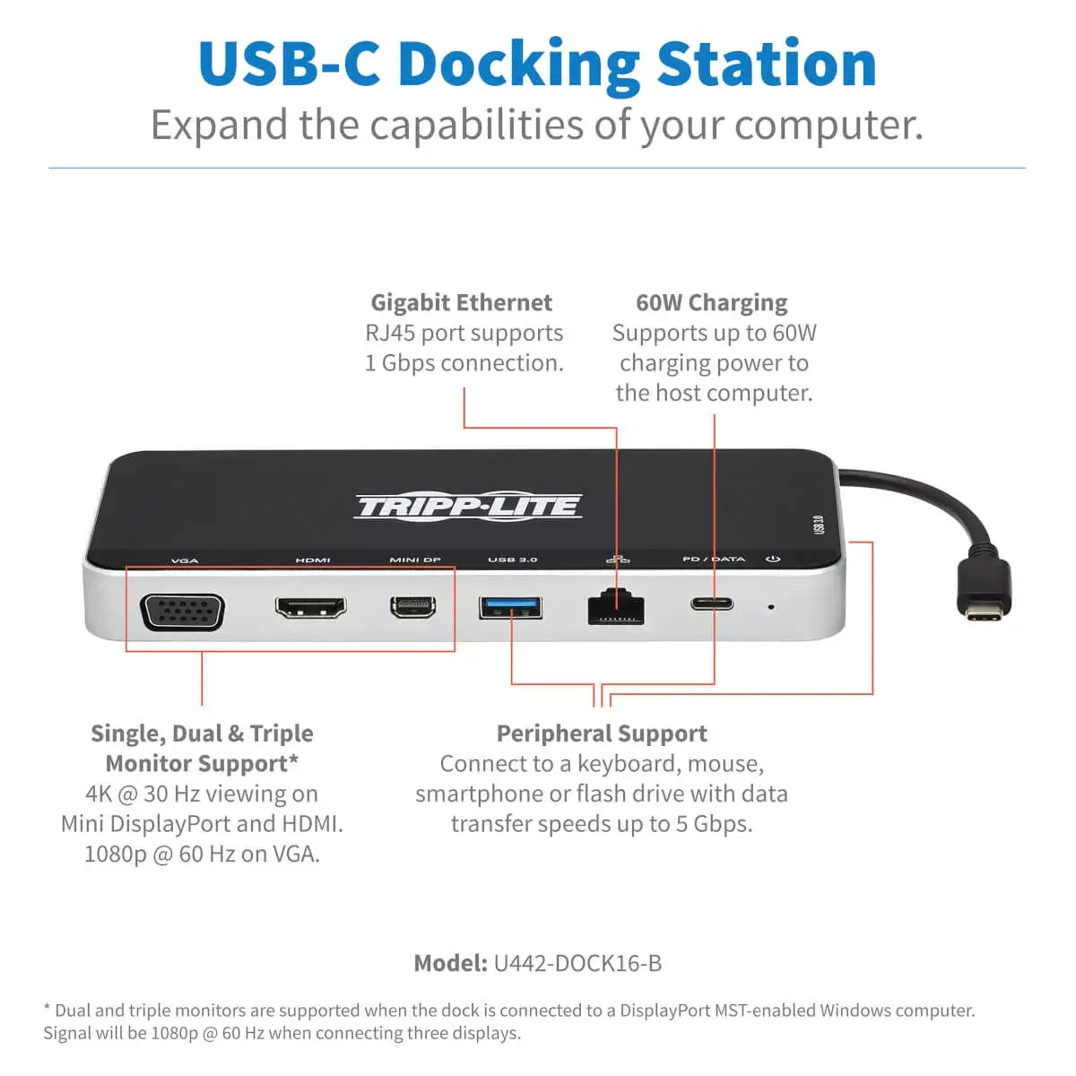 USB док-станция Tripp Lite U442-DOCK16-B Photo 12