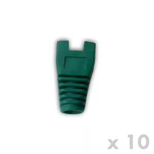 Защита RJ45 DATACOM 4345 — зелёные защитные колпачки, упаковка 10 шт.