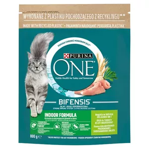 Dry cat food Purina Nestlé PURINA One Bifensis Adult Indoor 800 g — Turkey, 36% protein, 13% fat