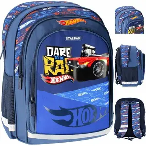Mugursoma STARPAK PLECAK HOT WHEELS STK-14 PB 1/12 — skolas mugursoma ar Hot Wheels dizainu