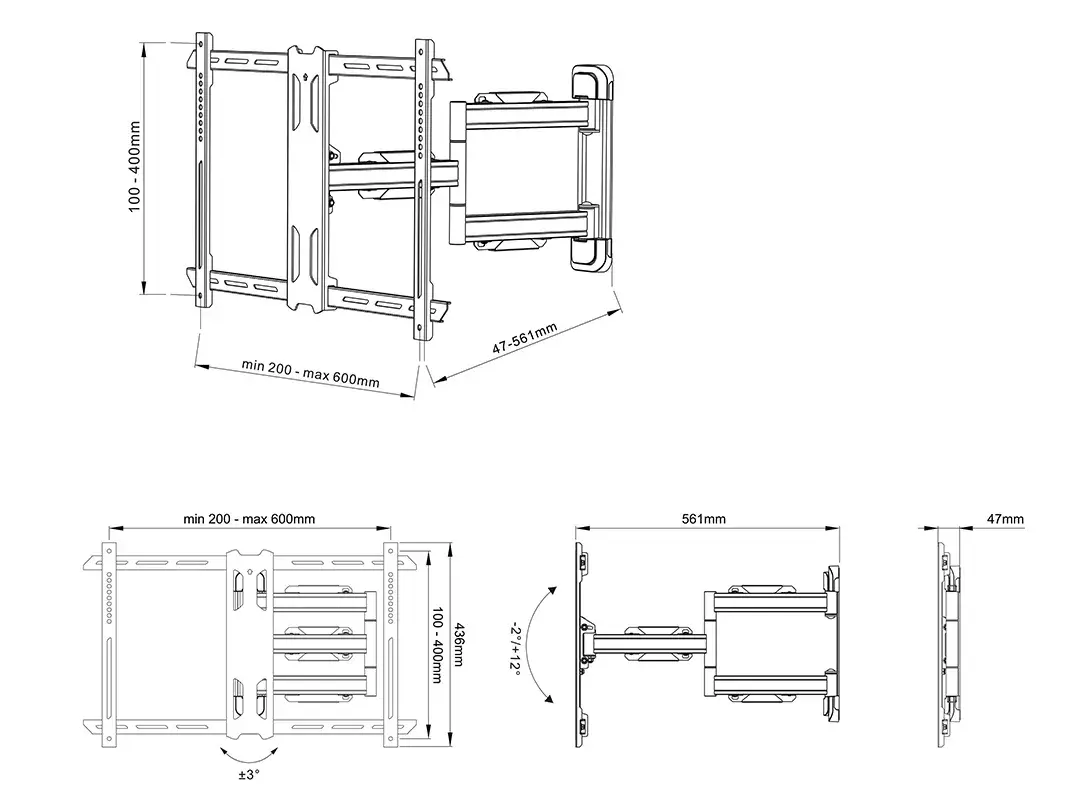 Multibrackets Flexarm Pro 40hg HD Single sienas stiprinājums Photo 6