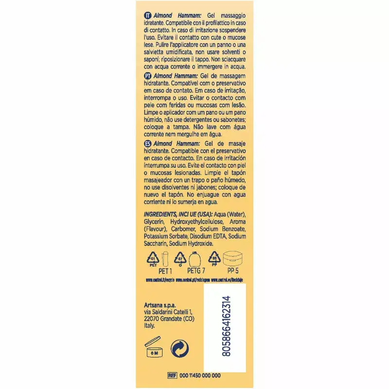 Массажный гель CONTROL LUBES 3 в 1 Миндаль 200 мл Photo 2