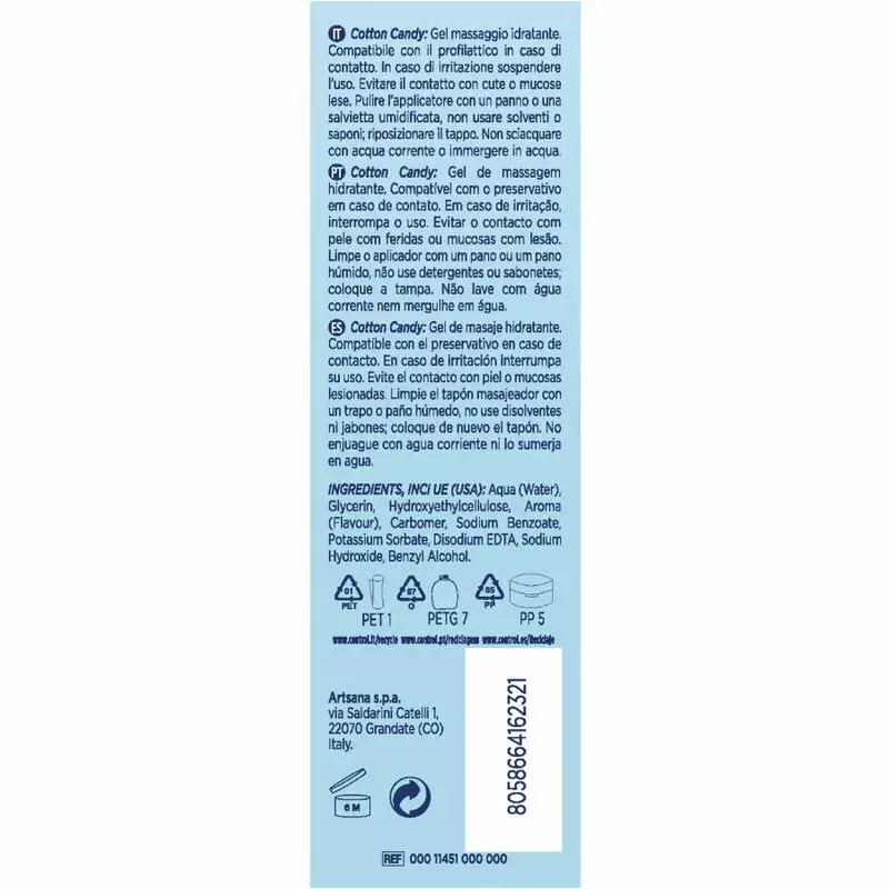Массажный гель CONTROL LUBES 3-в-1 Cotton Candy 200 мл Photo 2