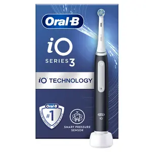 Electric toothbrush BRAUN Oral‑B iO3 rechargeable, black, 3 modes, round brush, pressure sensor, app support