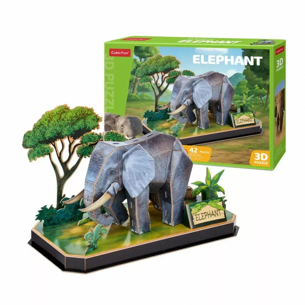 3D Puzzle CubicFun Elephant — 42 pcs Photo 2