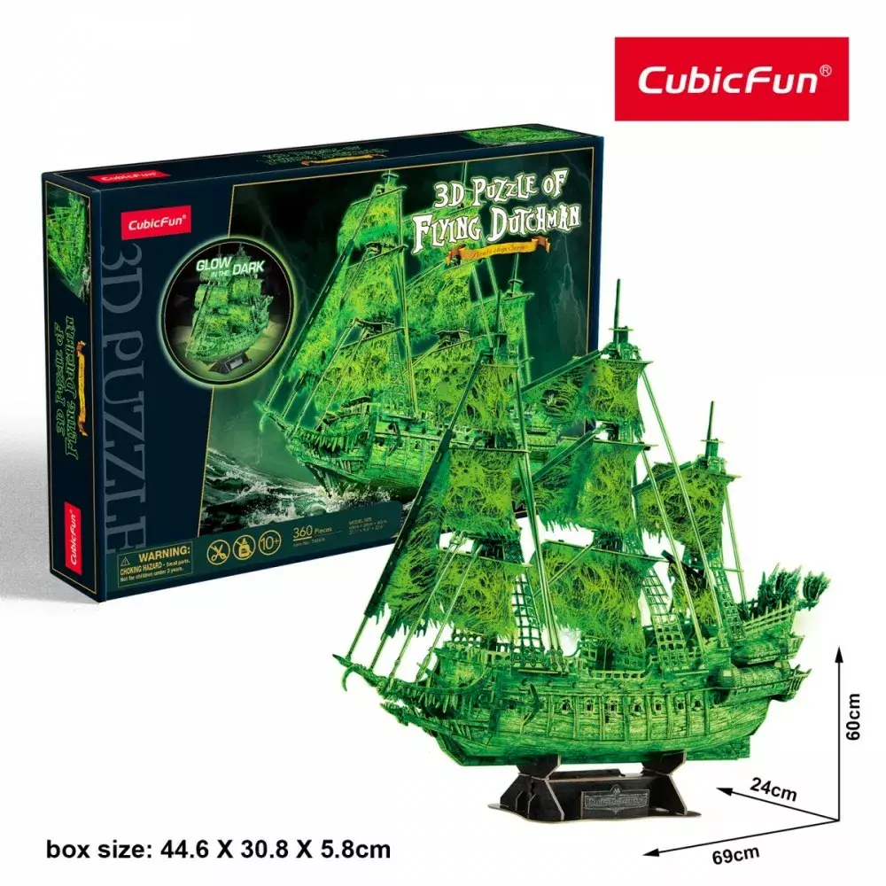 3D puzle Flying Dutchman spīd tumsā — cubicfun 306-T4041H Photo 3
