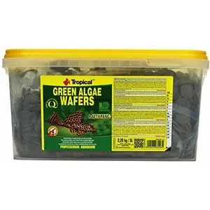 Корм-пластина для аквариума Tropical GREEN ALGAE WAFERS в ведерке 5 л — питание для донных рыб
