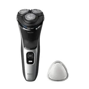 Электрическая бритва Philips 3000 series Shaver S3143/00 для влажного и сухого бритья, система лезвий PowerCut, аккумулятор, черно-серебристая