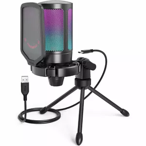 Mikrofons Fifine AmpliGame A6V RGB Melns