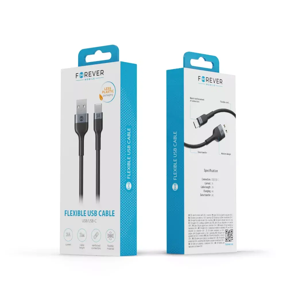USB — USB-C kabelis forever Flexible 1,0 m 3A Photo 5