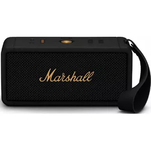 Pārnēsājams Bluetooth skaļrunis MARSHALL Middleton Black/Brass — 20W, IP67, Bluetooth 5.1, 60W RMS, 230×109×95 mm, 1.8 kg