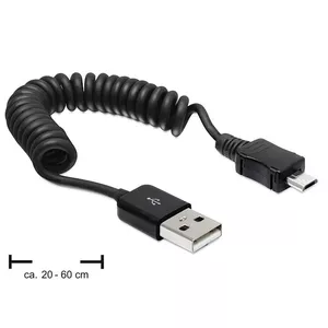 DeLOCK USB 2.0-A/USB micro-B 0.6m USB kabelis 0,6 m USB A Micro-USB B Melns