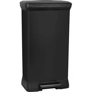 Atkritumu tvertne Curver 50L ar pedāli IML melna – 50 l, pedāļa vadība, plastmasa