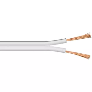 Speaker cable white CCA, cable diameter 2 x 0.75 mm²