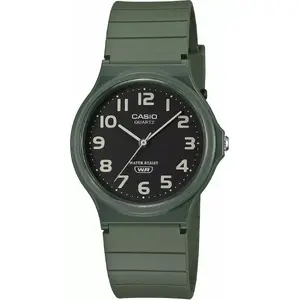 Pulkstenis CASIO MQ-24UC-3BEF unisex kvarca, sveķu korpuss un siksna, analoģisks displejs