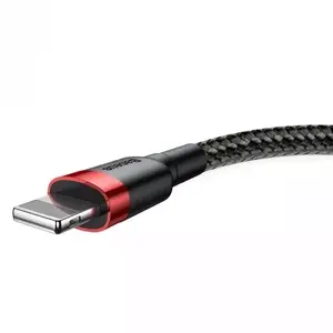 Кабель Baseus Cafule CALKLF-C19 USB-A на Lightning 2 м, черный и красный