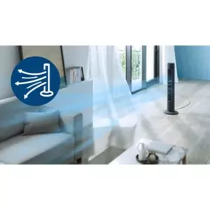 Large airflow coverage for comfortable cooling