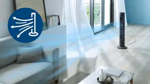 Large airflow for full-room coverage