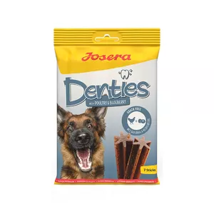 Дентальные лакомства для собак JOSERA Denties Poultry & Blueberry 180 г — уход за зубами, взрослые, профилактика зубного камня
