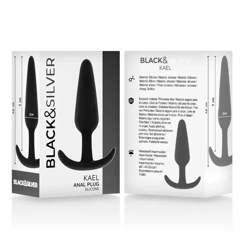 BLACK&SILVER Kael silikona anālais korķis, M izmērs Photo 5