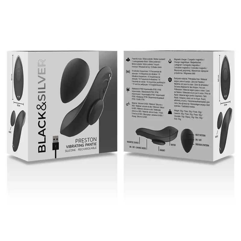 black&silver перезаряжаемый силиконовый вибратор D-234387 Photo 8