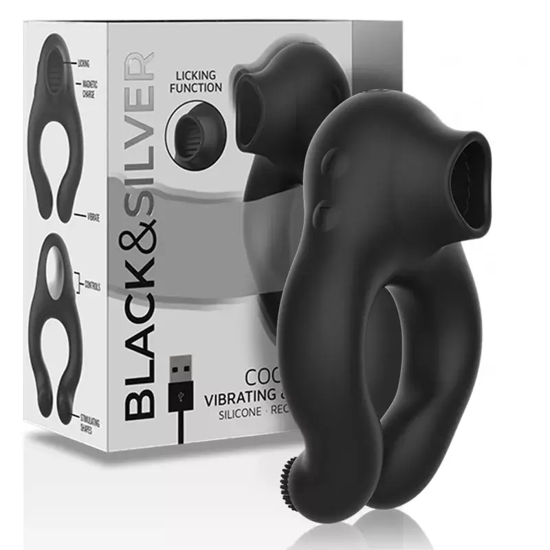 Силиконовое виброкольцо black&silver D-234388 Photo 7