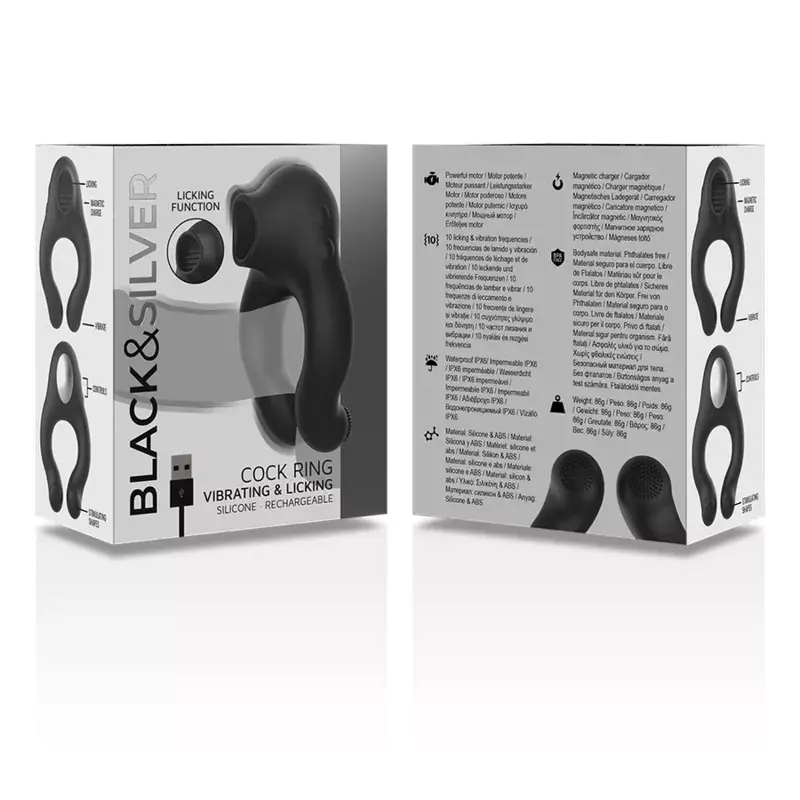 Силиконовое виброкольцо black&silver D-234388 Photo 8