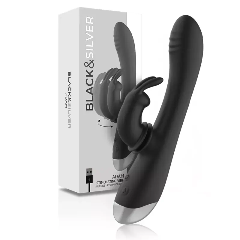 Стимулятор black&silver DJ. Adam Rabbit — силиконовый, перезаряжаемый Photo 2